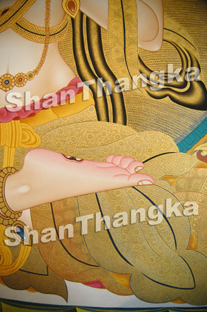 Thangka White Tara detail - ShanThangka